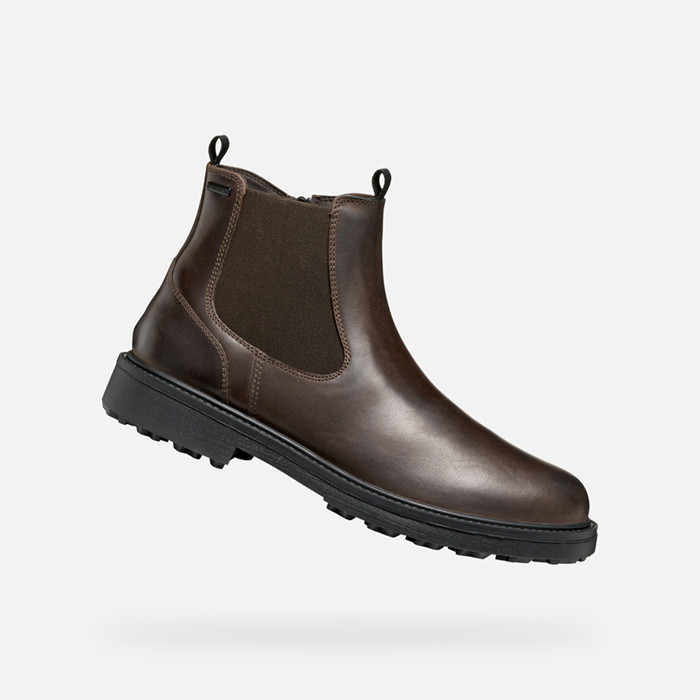 Waterproof ankle boots LAGORAI + GRIP ABX MAN Dark Brown | GEOX
