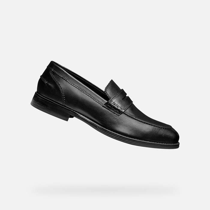 Leather loafers BARBERIGO MAN Black | GEOX