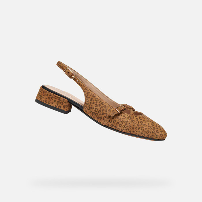 Leopard print ballerina flats DHYALMA WOMAN Camel | GEOX