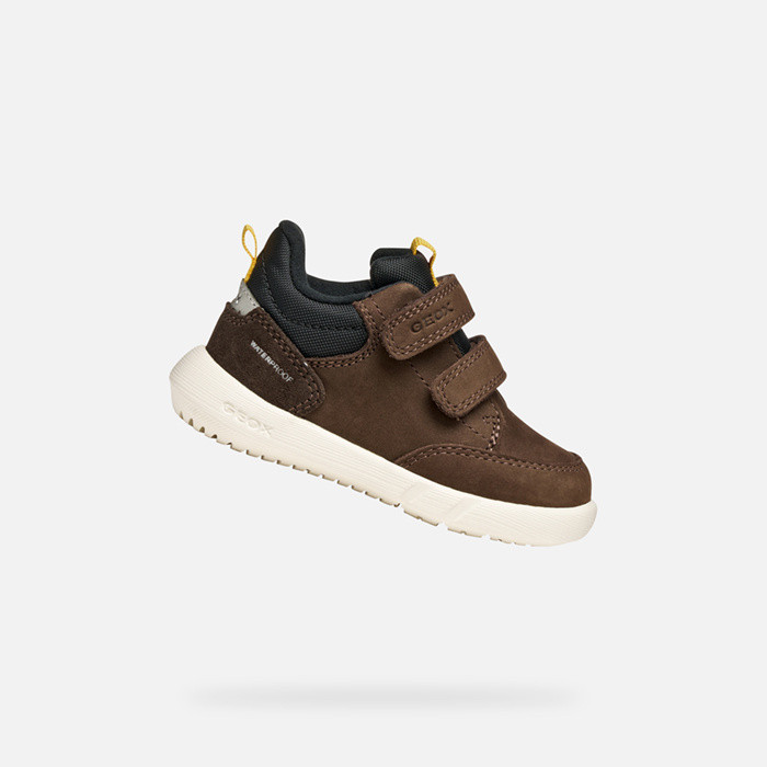 Sneakers with straps HYROO   BABY Brown Cotto/Black | GEOX