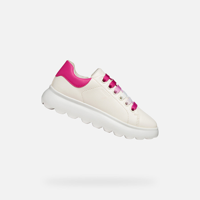 Low top sneakers PUFFYPOP GIRL White/Dark fuchsia | GEOX