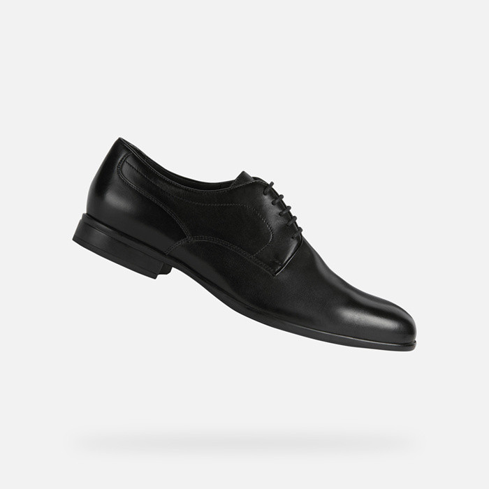 Leather shoes IACOPO MAN Black | GEOX