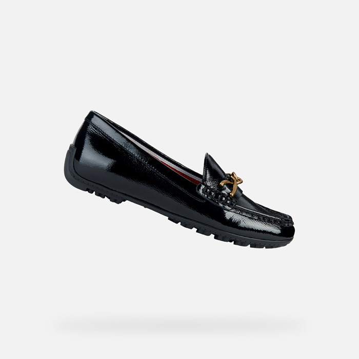 Leather loafers KOSMOPOLIS + GRIP WOMAN Black | GEOX