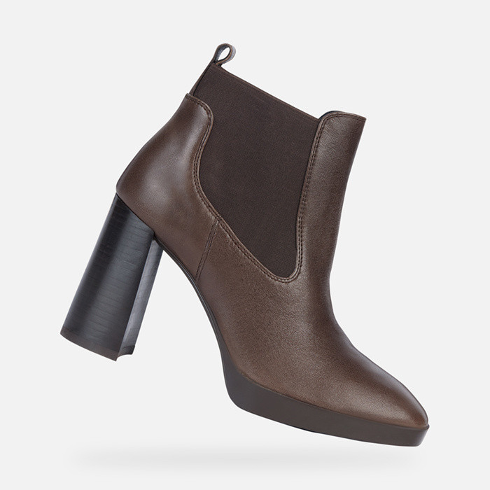 high-heel ankle boots TEULADA WOMAN Dark Brown | GEOX