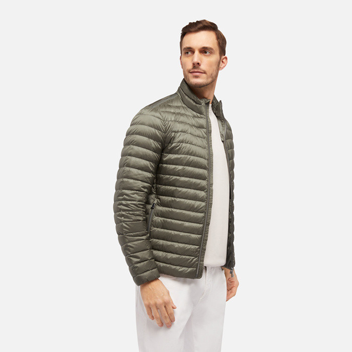 short down jacket WARRENS MAN Agave Green | GEOX