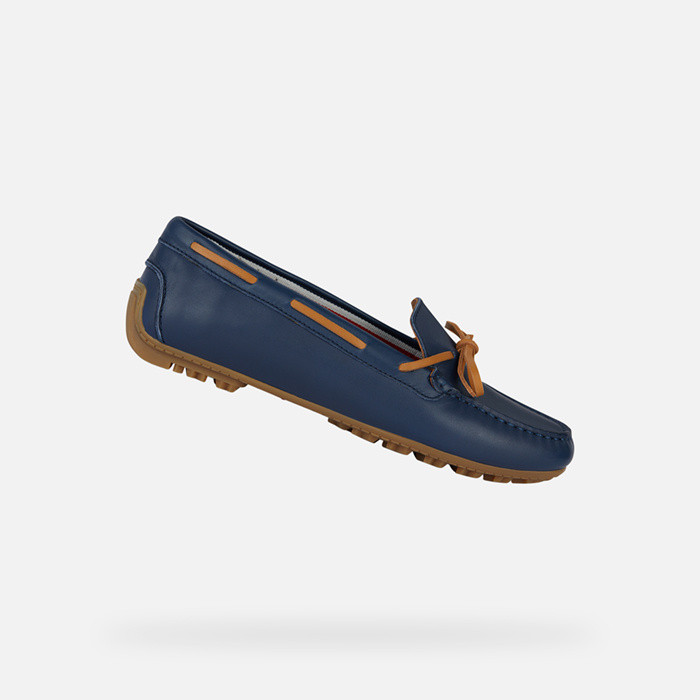 boat loafers KOSMOPOLIS + GRIP WOMAN Navy/Camel | GEOX