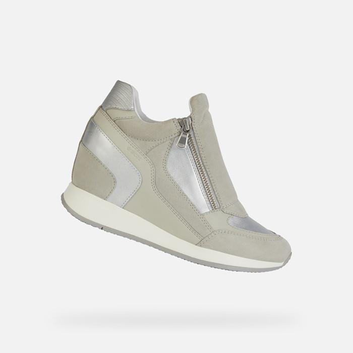 Wedge Sneakers NYDAME WOMAN Light Grey/Silver | GEOX