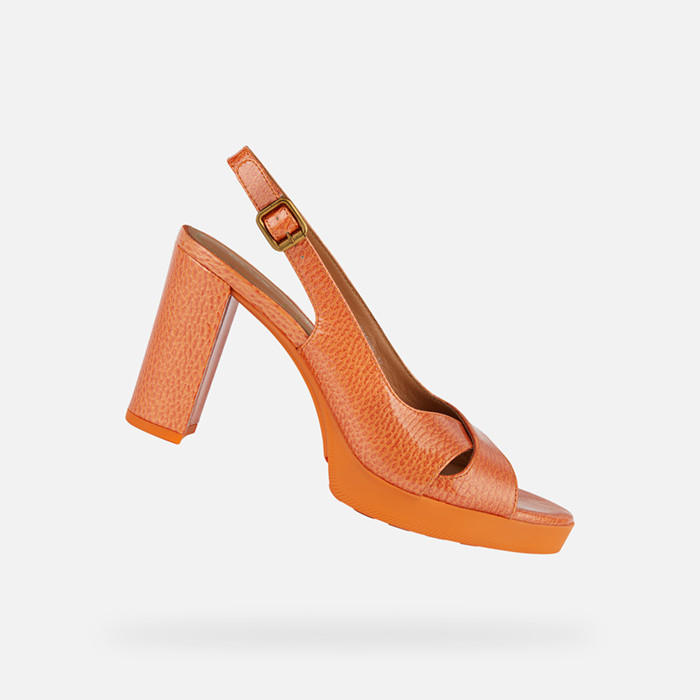high-heeled sandals WALK PLEASURE 85S WOMAN Orange | GEOX