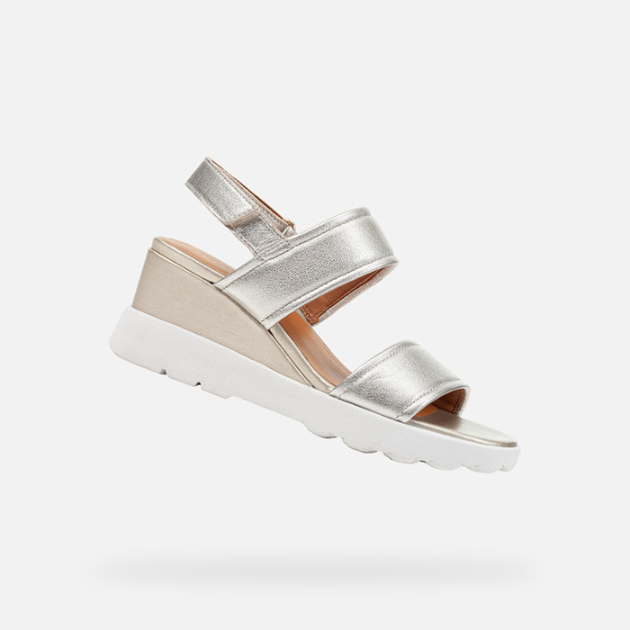 wedge sandals SPHERICA EC6 WOMAN Light Gold | GEOX