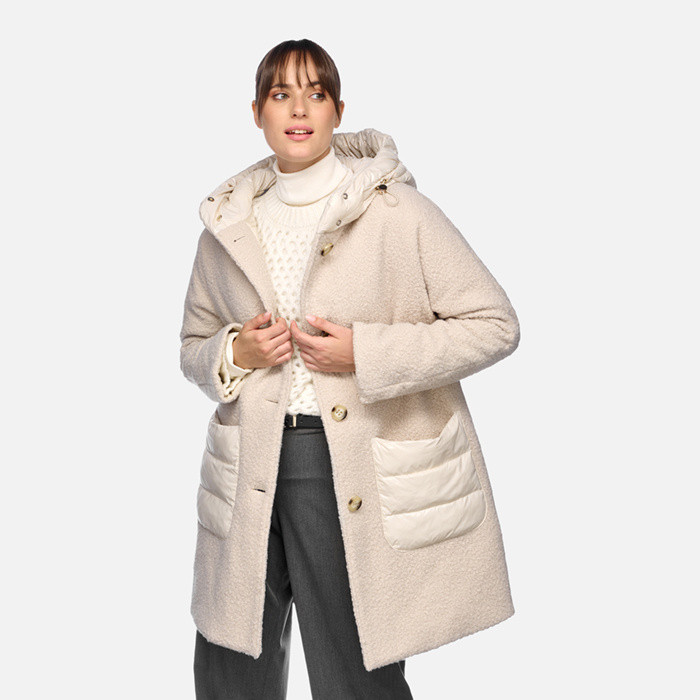 Long coat CALITHE WOMAN Moonbeam | GEOX