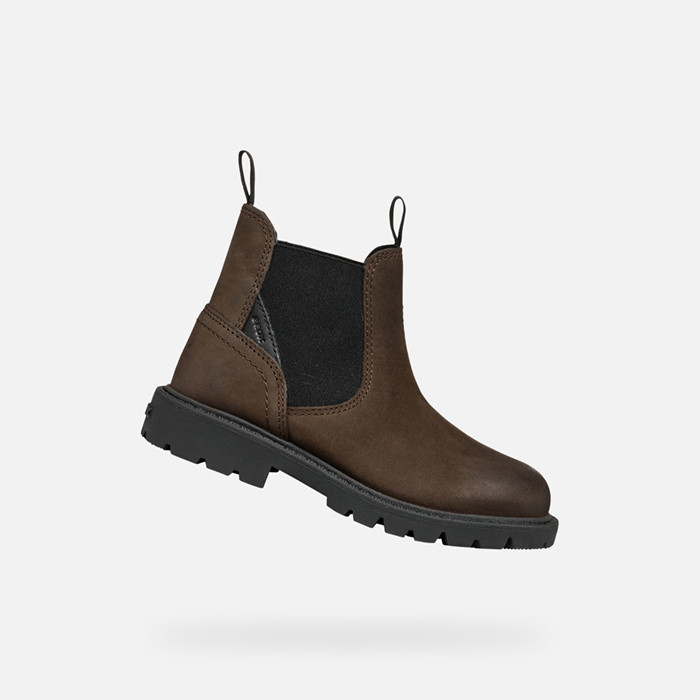 Chelsea boots SHAYLAX JUNIOR Coffee/Black | GEOX