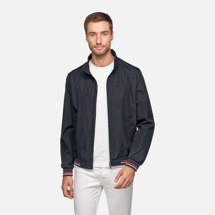 Bomber jacket JHARROD MAN Sky Captain/White/Red | GEOX
