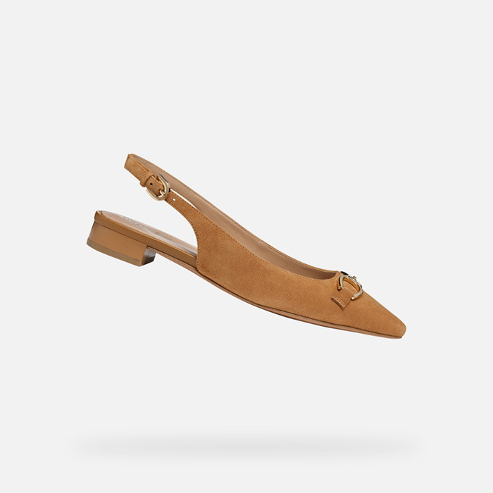 Slingbacks with low heels GISELDA15 WOMAN Cognac | GEOX