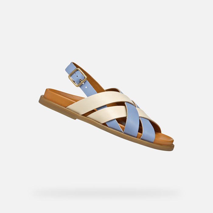 Flat sandals ADELASH WOMAN Light Blue/Papyrus | GEOX