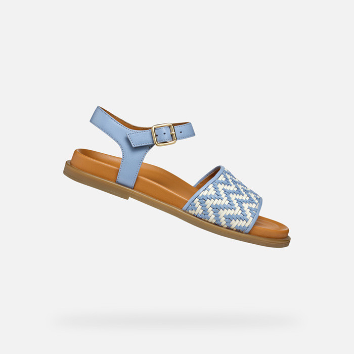 Flat sandals ADELASH WOMAN Light Blue/Papyrus | GEOX