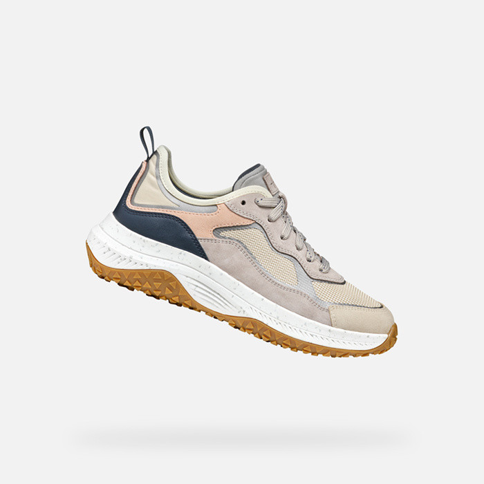 Low top sneakers OLIVIERA + GRIP WOMAN Light Taupe/Rock | GEOX
